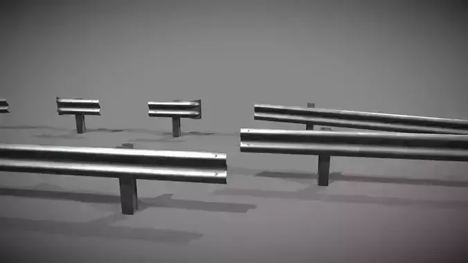 Crashbarrier low poly modular