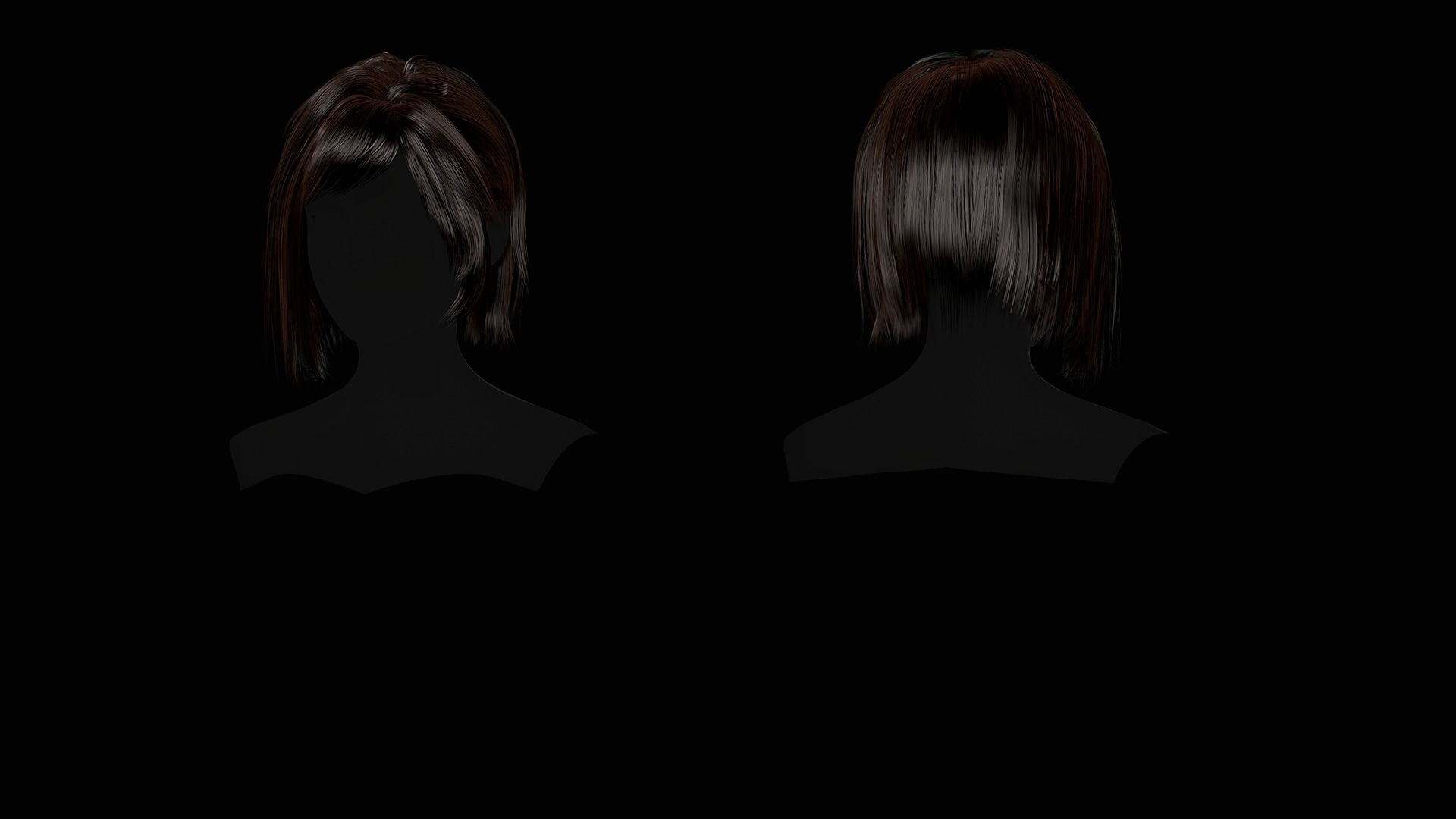 Female Hair Collection - Game Ready Low-poly 3D model_54
