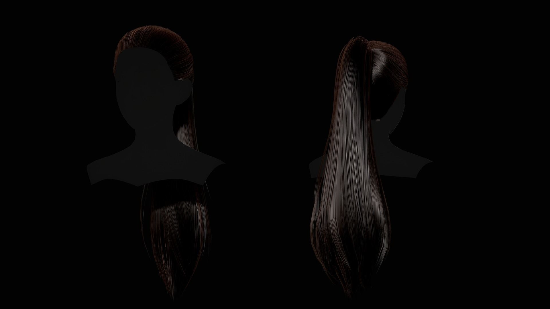 Female Hair Collection - Game Ready Low-poly 3D model_46