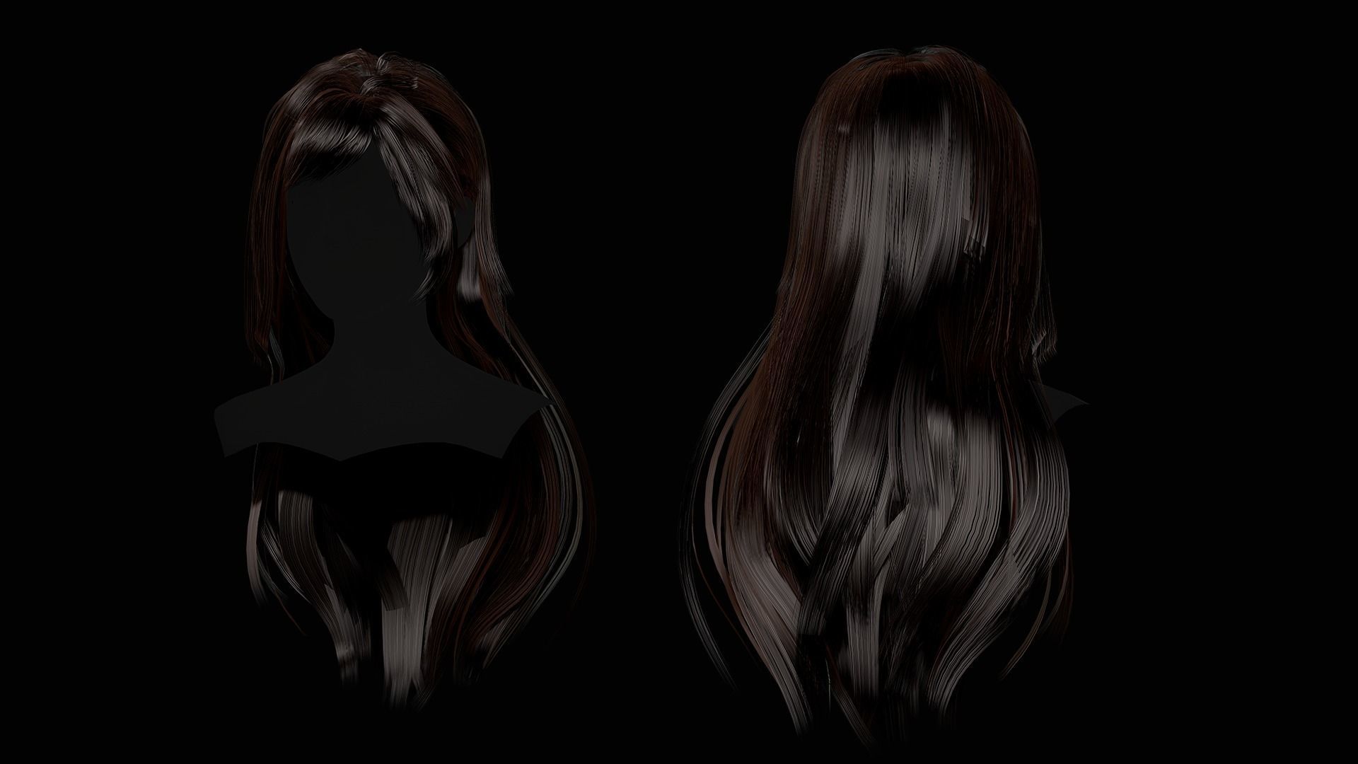 Female Hair Collection - Game Ready Low-poly 3D model_51