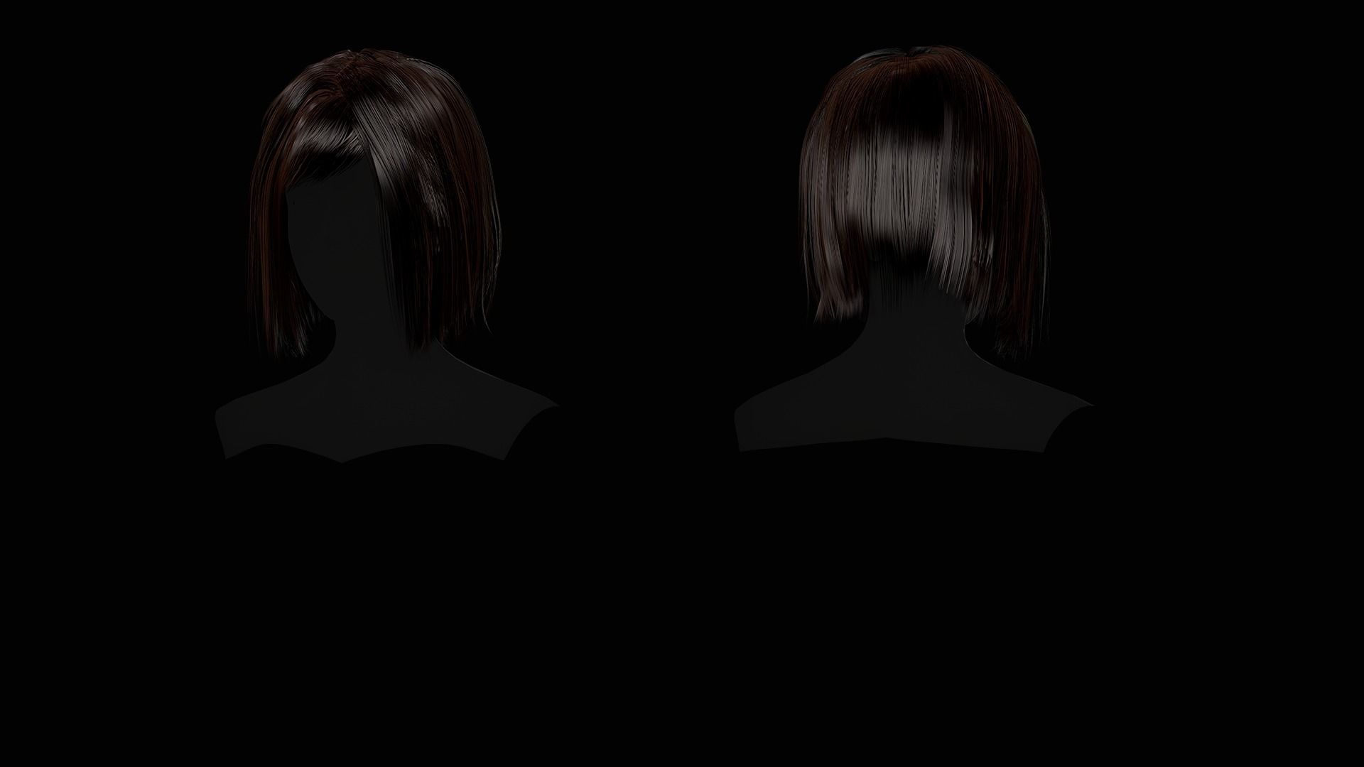Female Hair Collection - Game Ready Low-poly 3D model_50