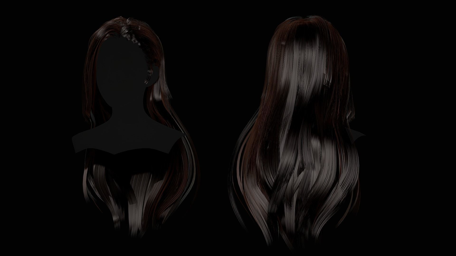 Female Hair Collection - Game Ready Low-poly 3D model_40