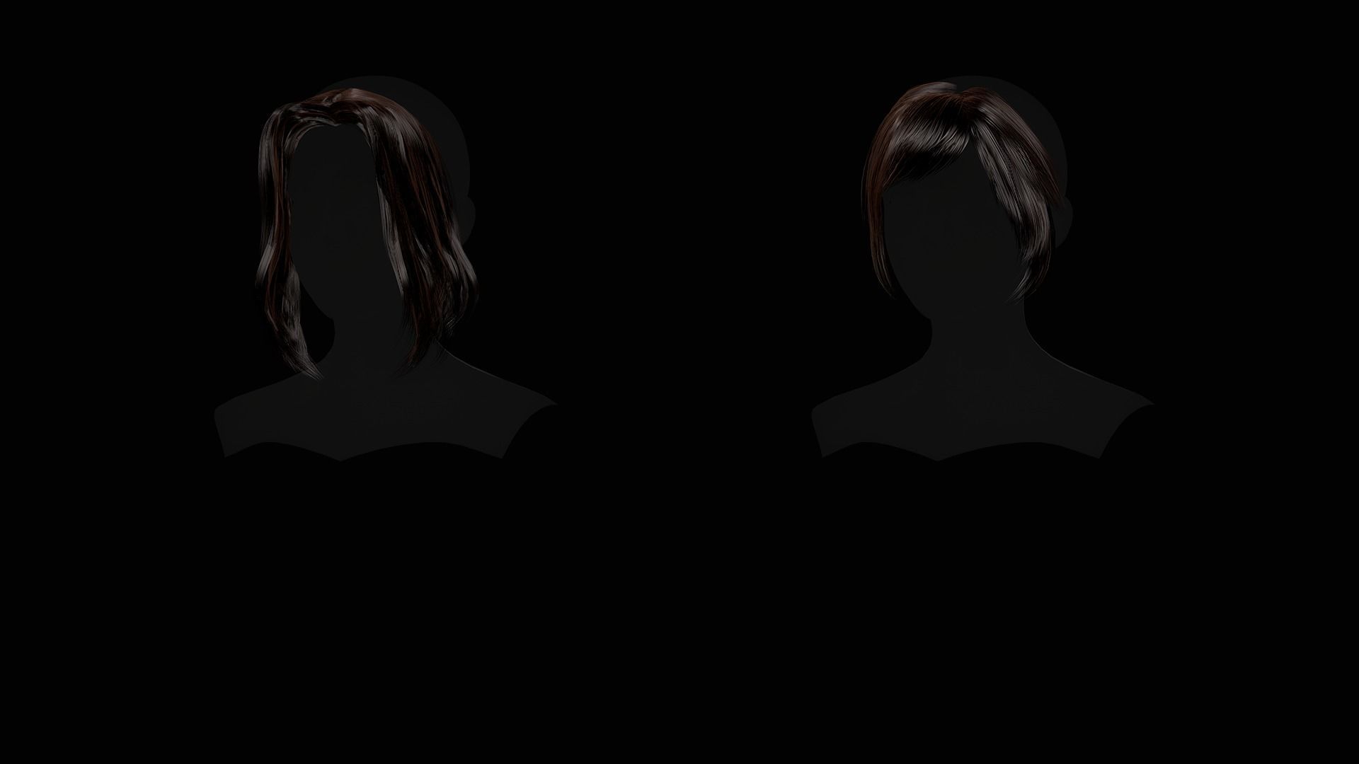 Female Hair Collection - Game Ready Low-poly 3D model_41
