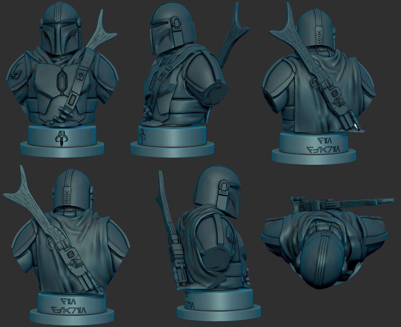 The Mandalorian Din Djarin Bust 3D print model_2