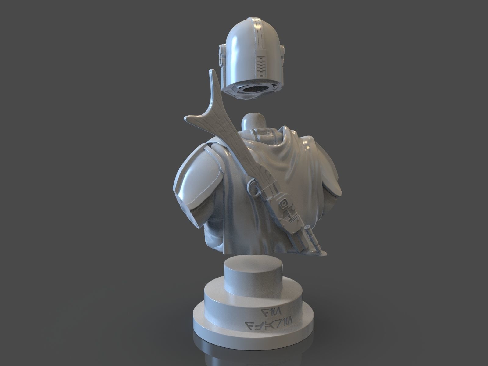 The Mandalorian Din Djarin Bust 3D print model_30
