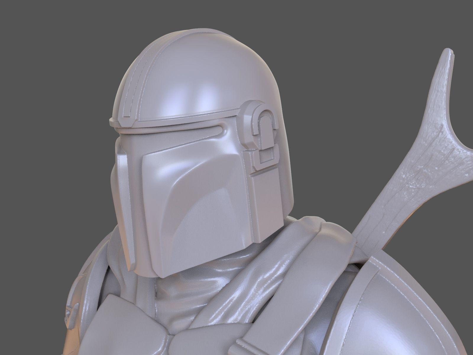 The Mandalorian Din Djarin Bust 3D print model_12