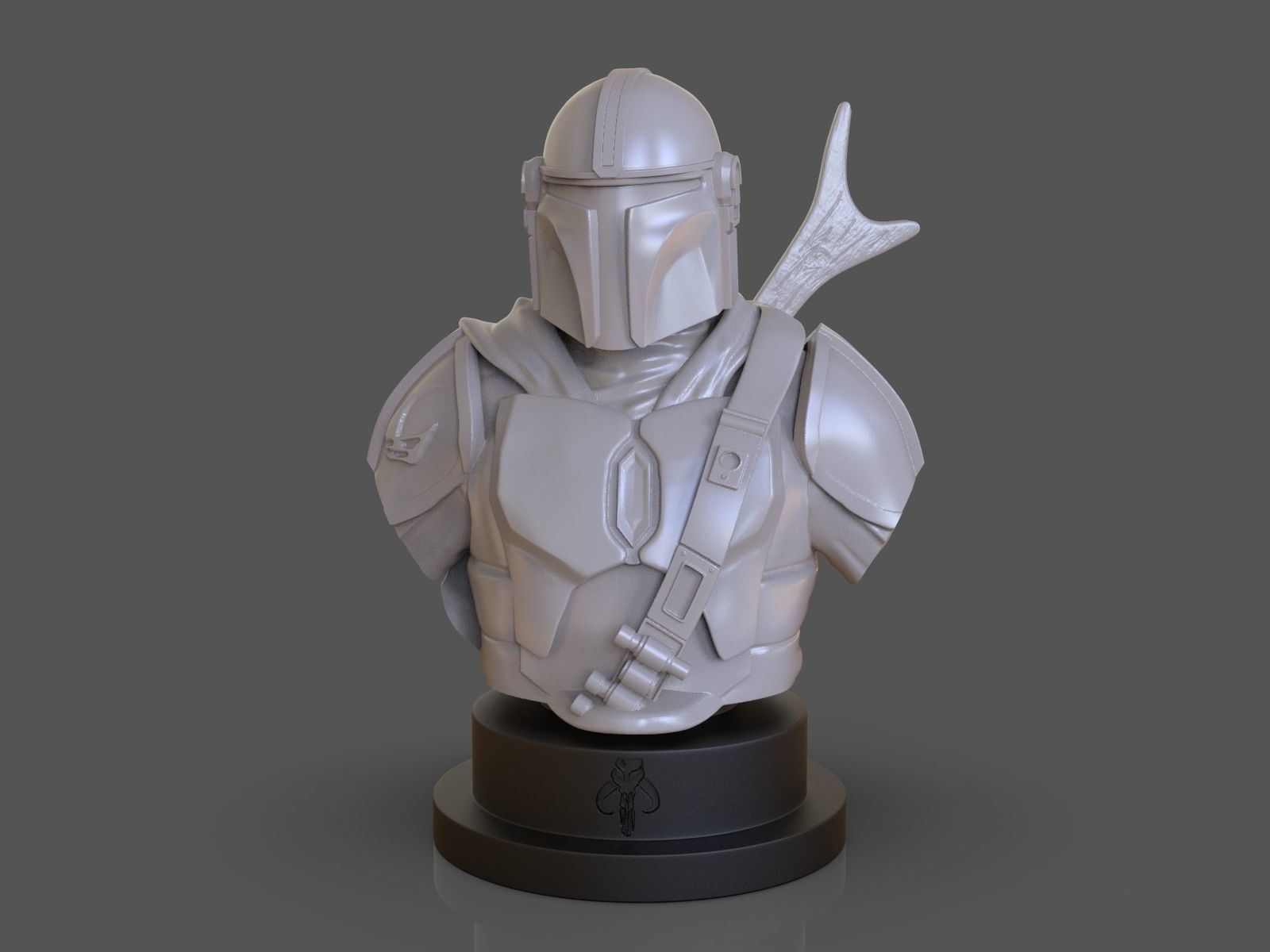 The Mandalorian Din Djarin Bust 3D print model_7