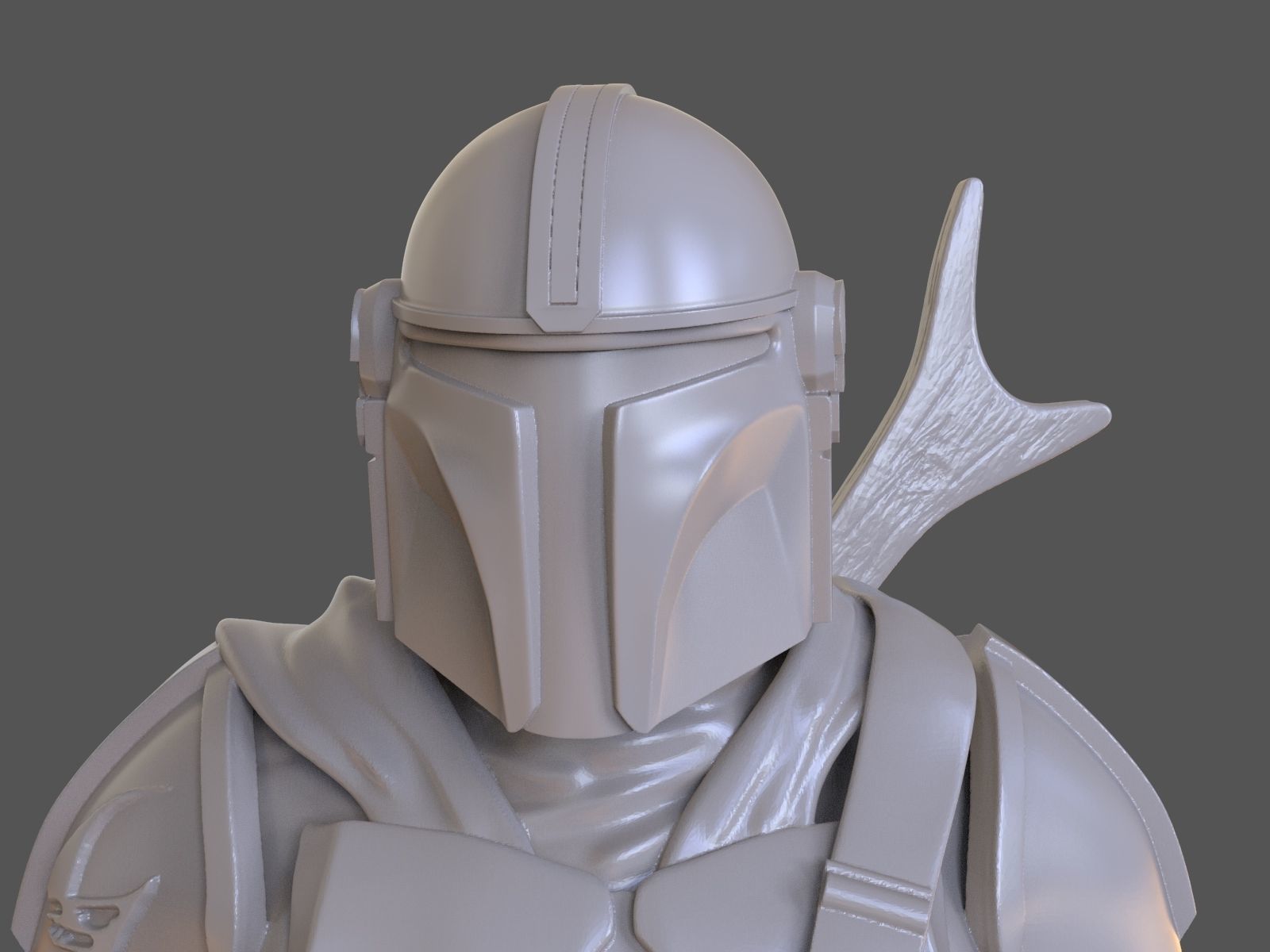 The Mandalorian Din Djarin Bust 3D print model_11