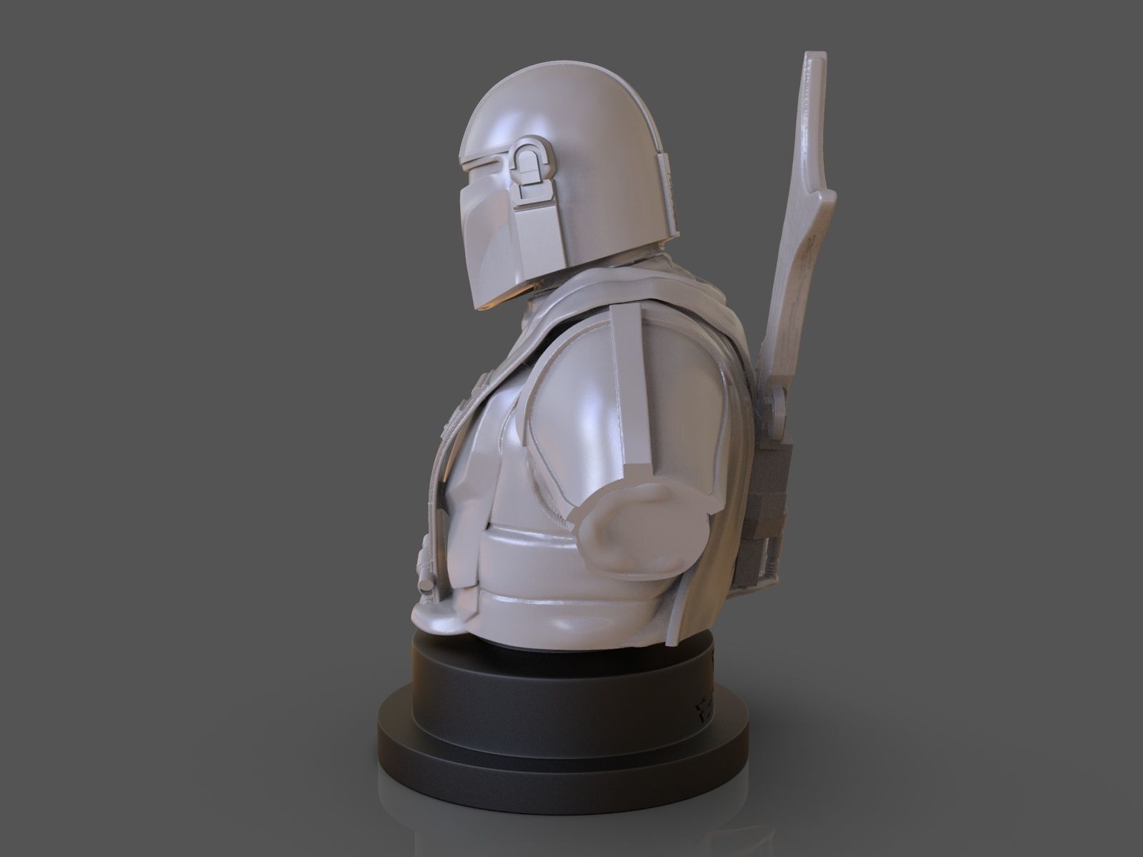 The Mandalorian Din Djarin Bust 3D print model_4
