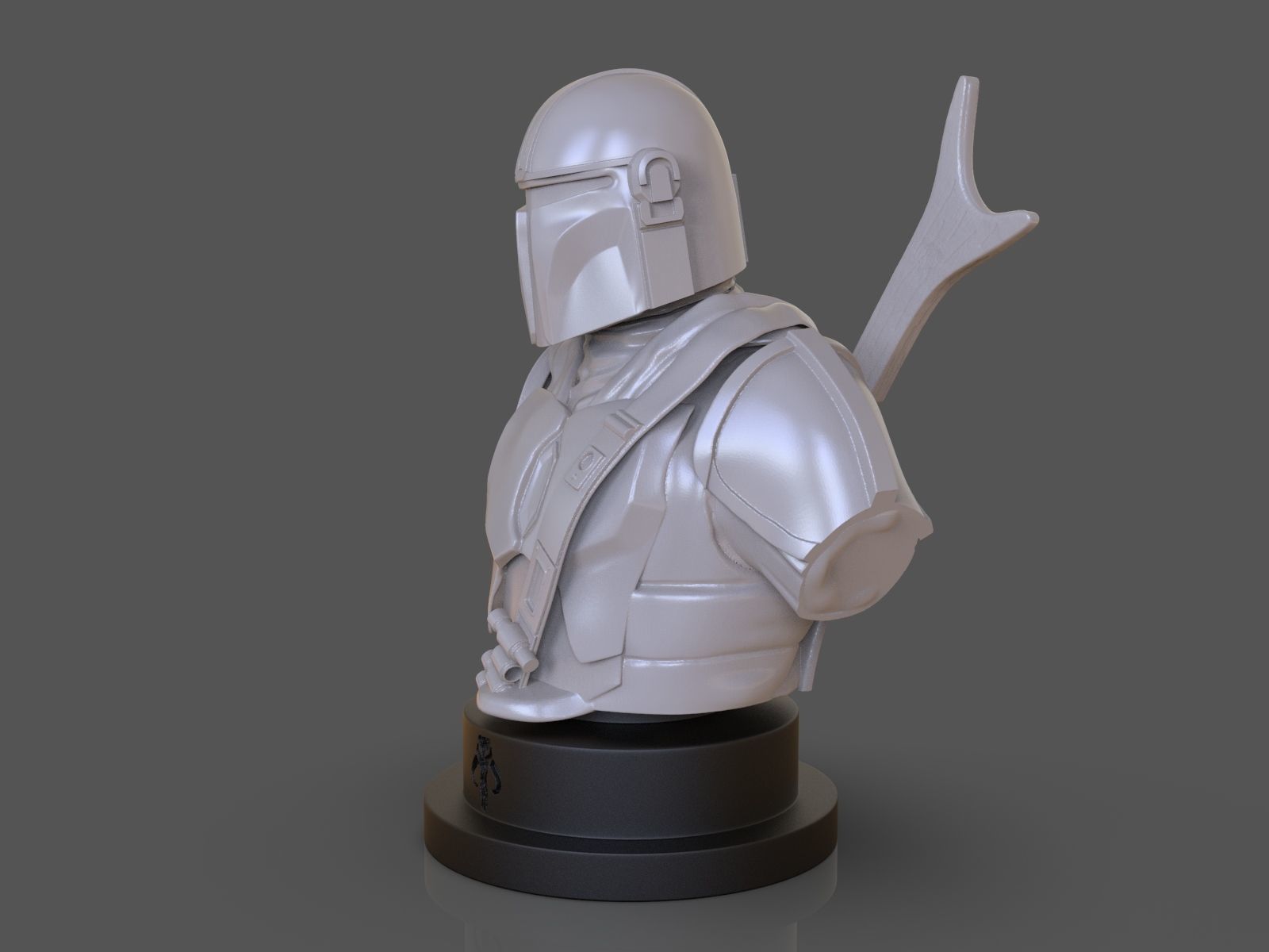 The Mandalorian Din Djarin Bust 3D print model_3