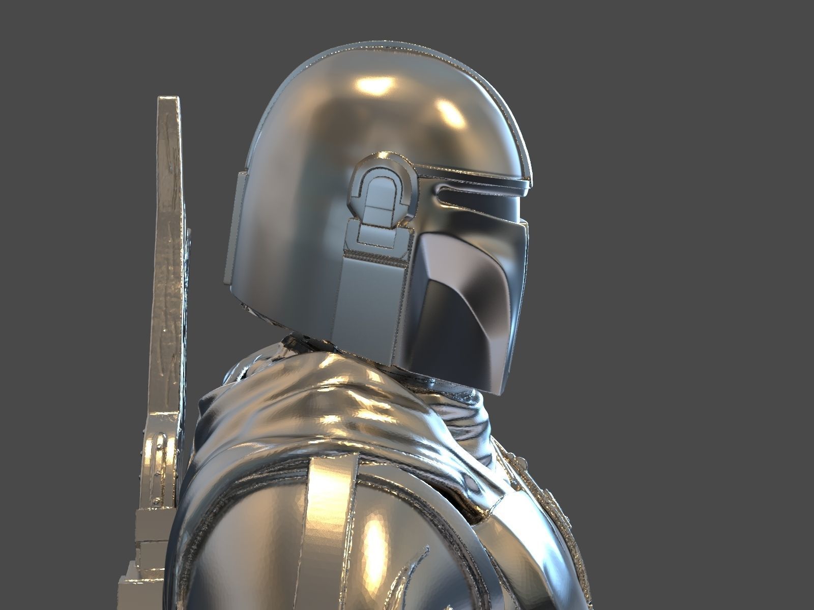 The Mandalorian Din Djarin Bust 3D print model_46