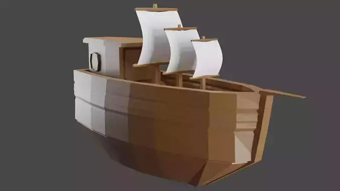 Ship Model wooden boat with sails