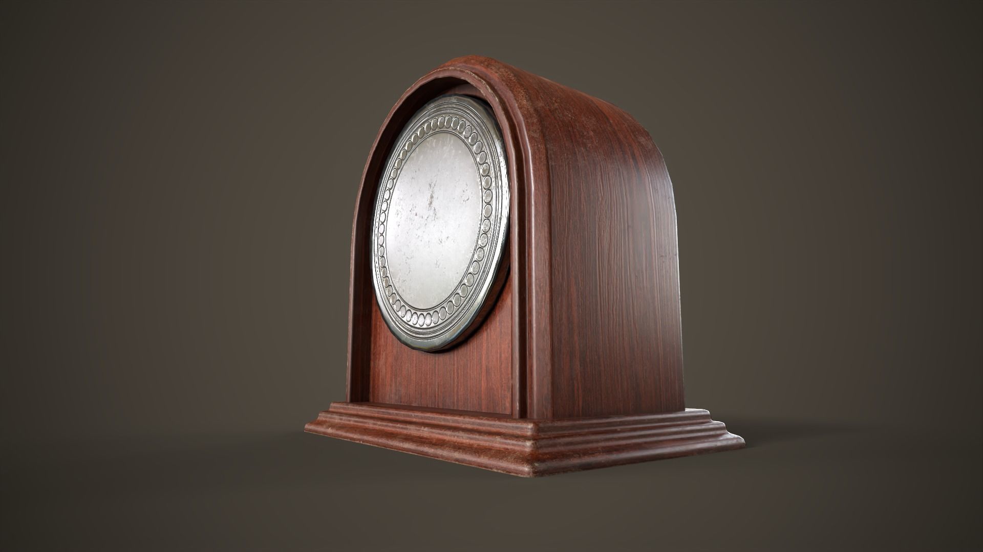 Small vintage table clock Low-poly 3D model_11