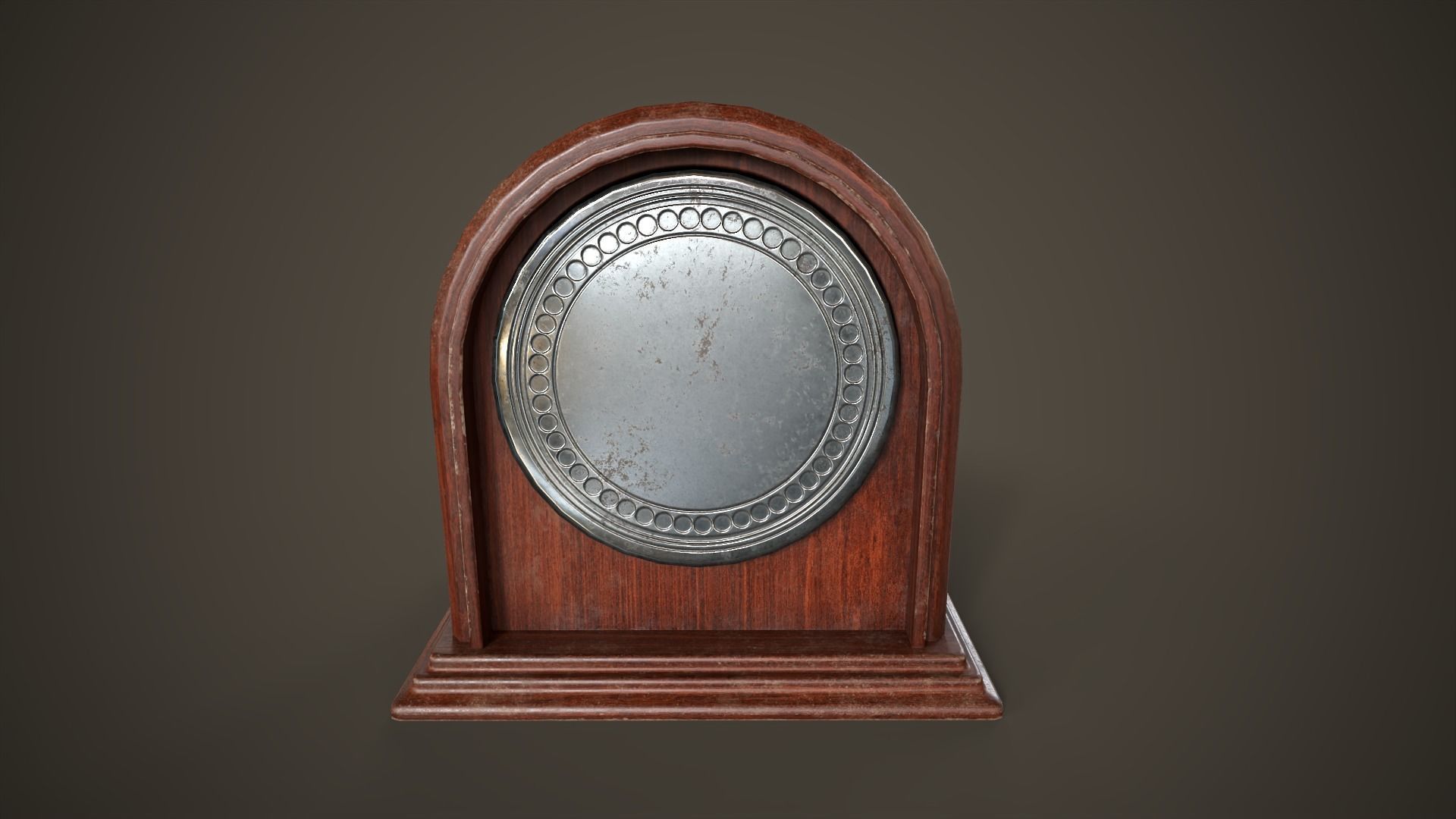 Small vintage table clock Low-poly 3D model_8