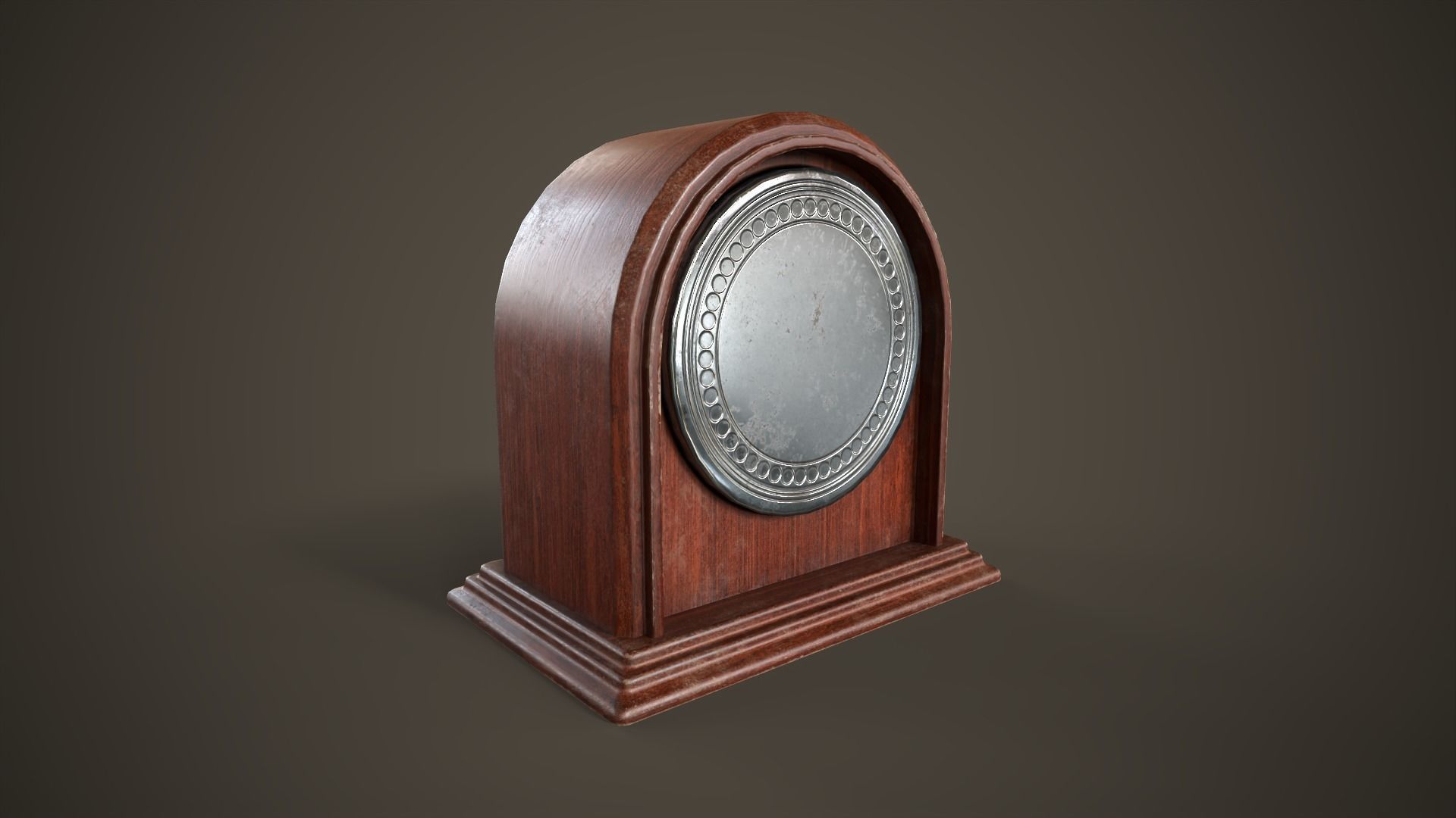 Small vintage table clock Low-poly 3D model_5