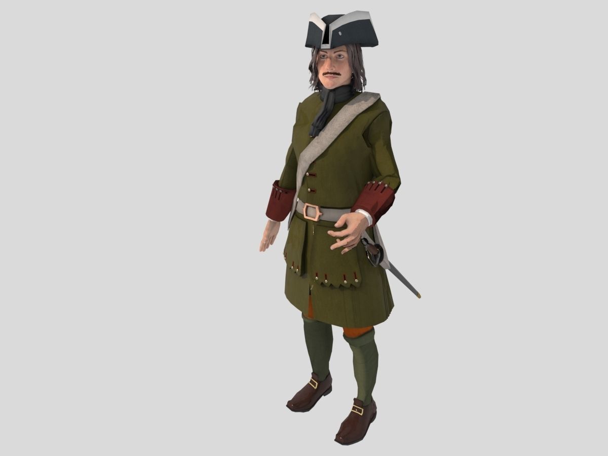 Fusilier of the Draun Regiment Low-poly 3D model_5