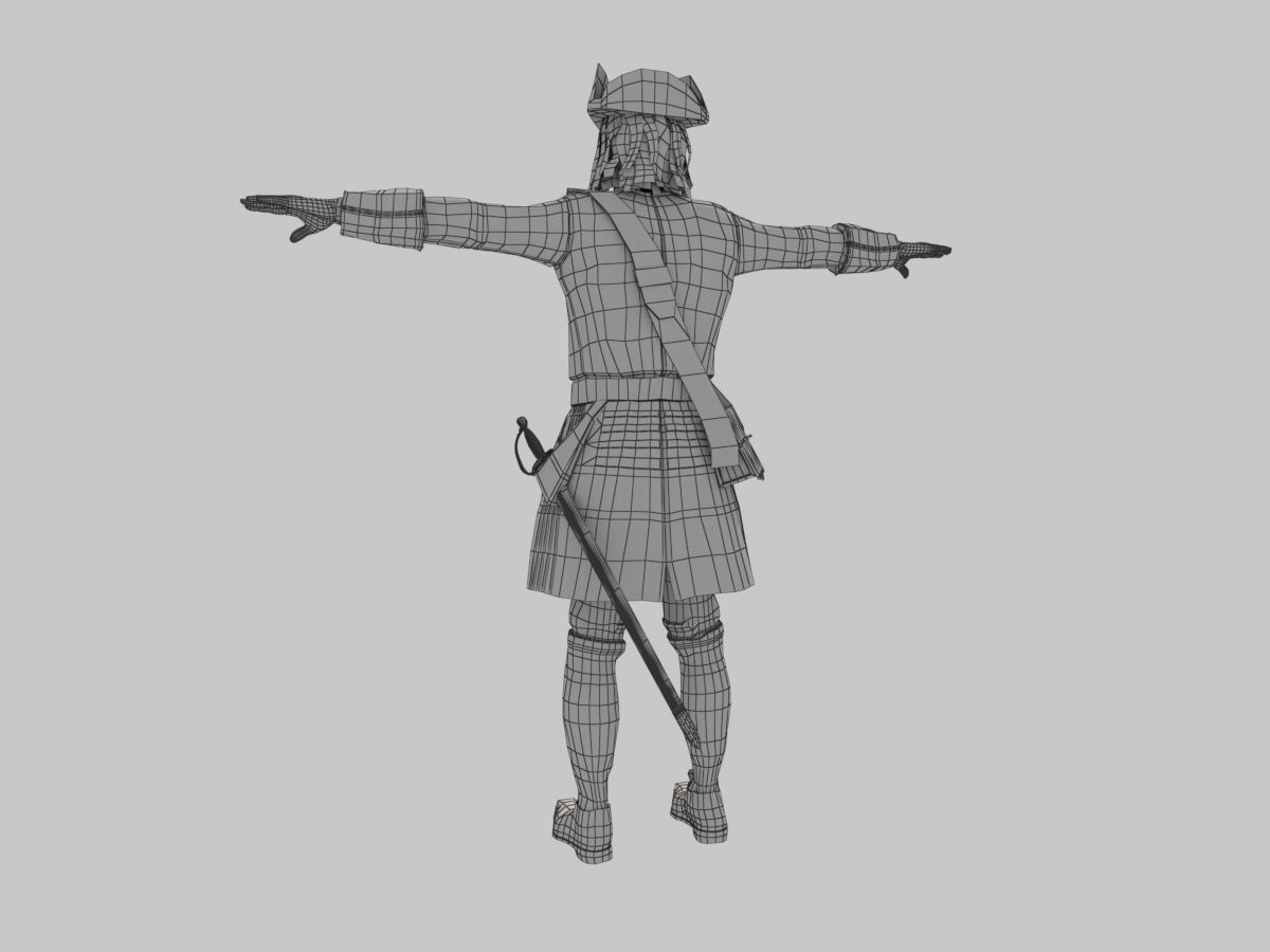 Fusilier of the Draun Regiment Low-poly 3D model_4