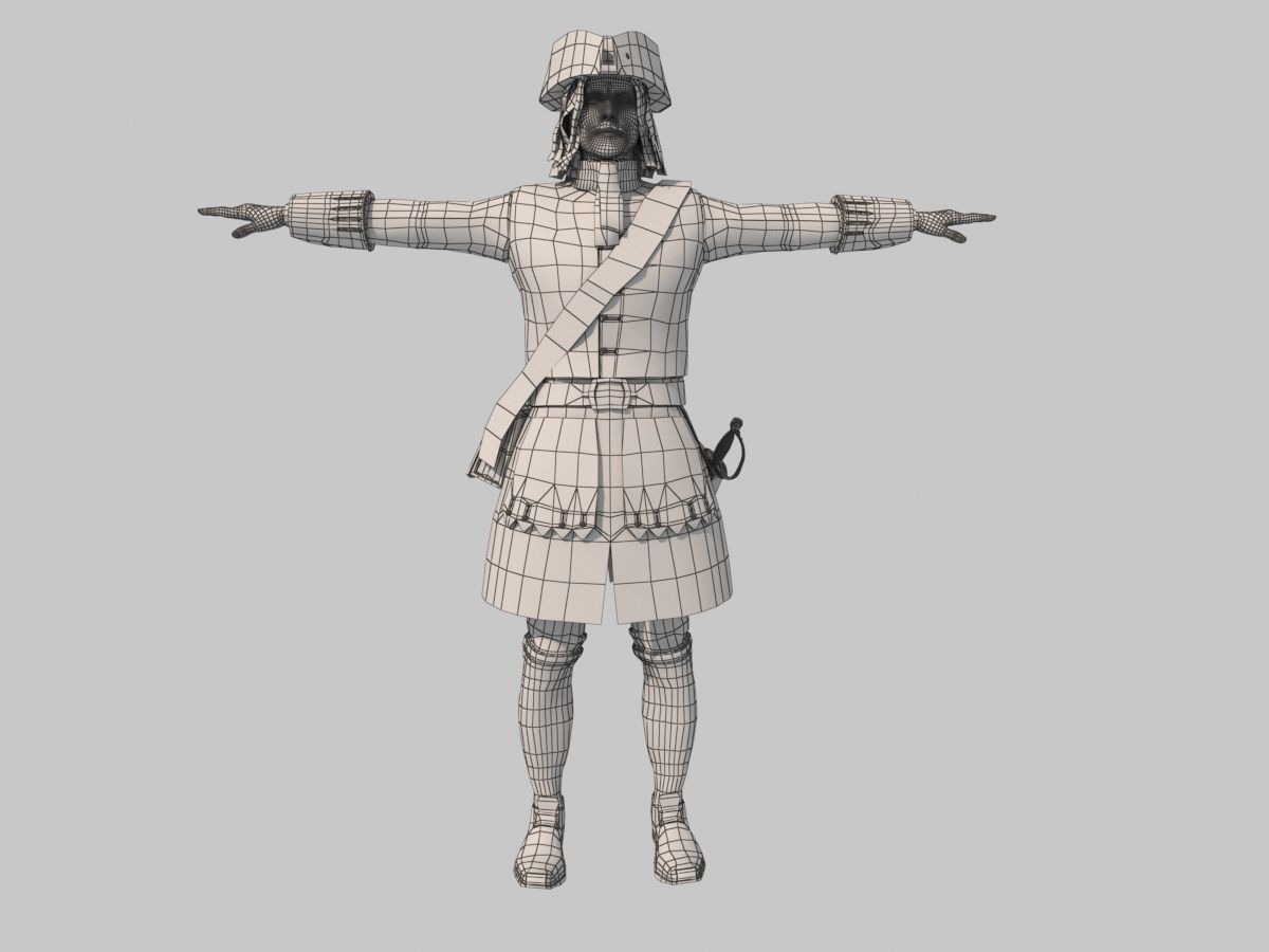 Fusilier of the Draun Regiment Low-poly 3D model_1