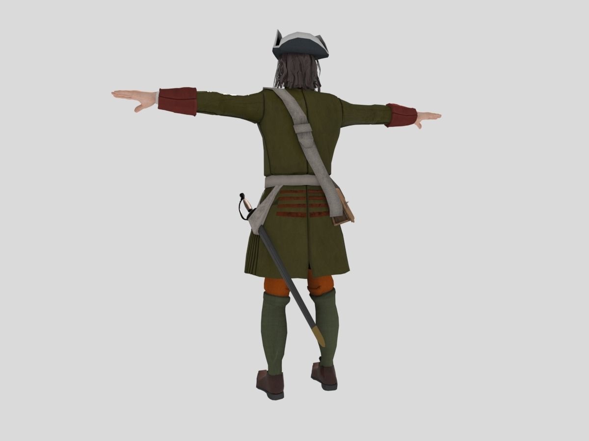 Fusilier of the Draun Regiment Low-poly 3D model_2