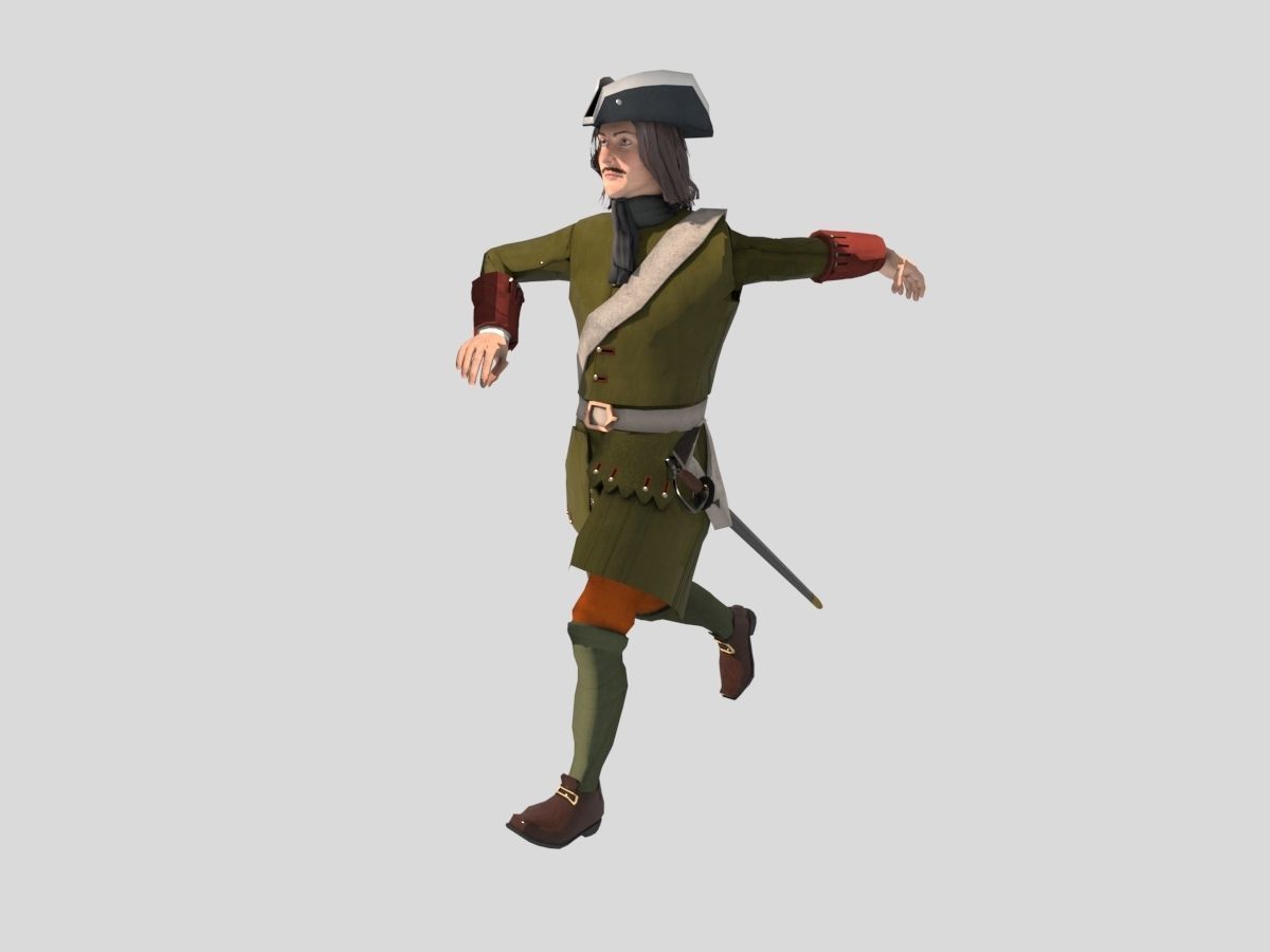 Fusilier of the Draun Regiment Low-poly 3D model_3