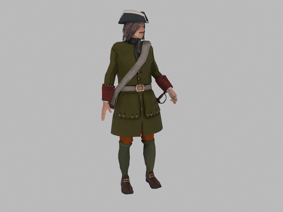 Fusilier of the Draun Regiment Low-poly 3D model_6