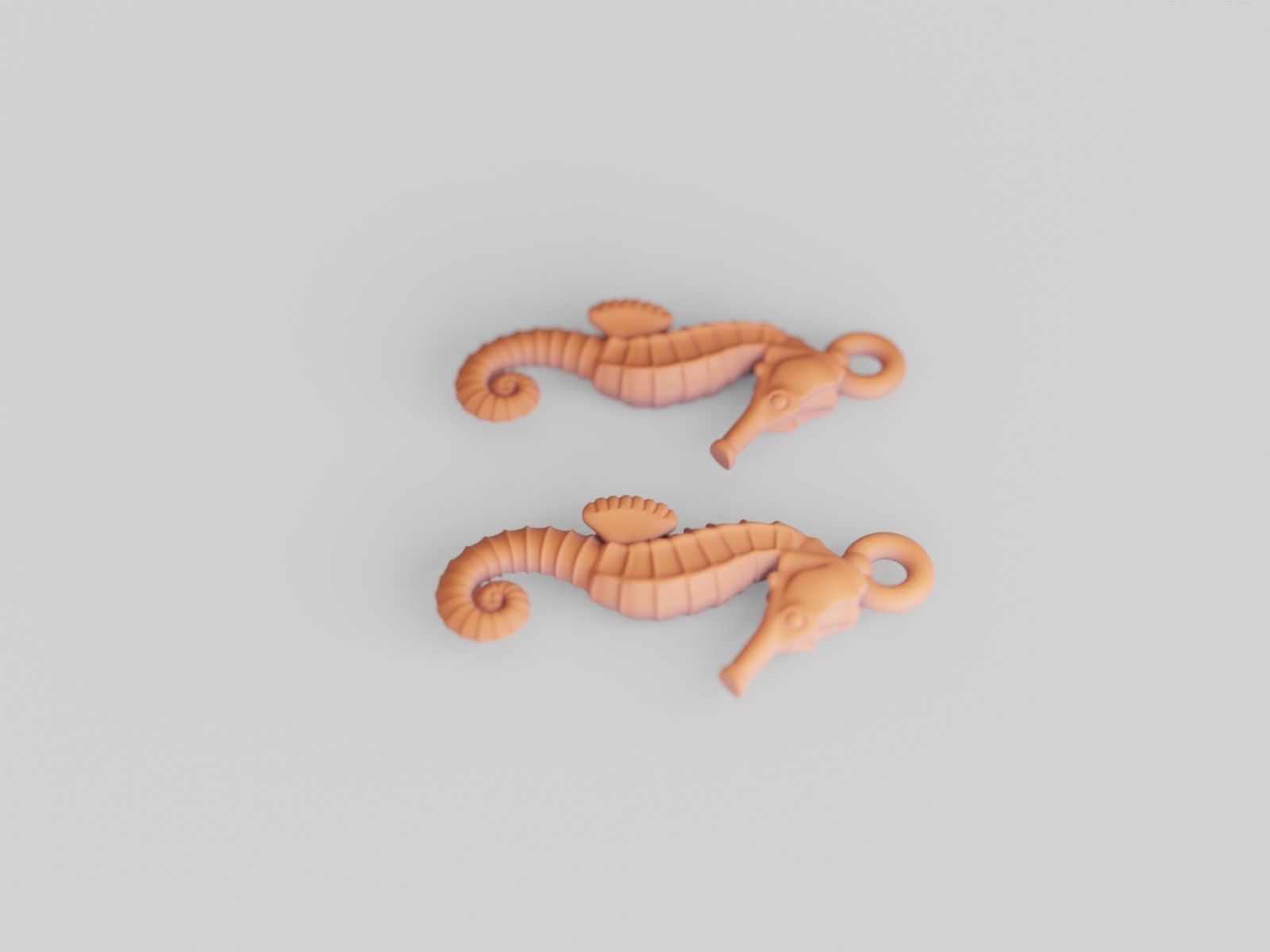 Seahorse earrings - Printer ready 3D print model_4