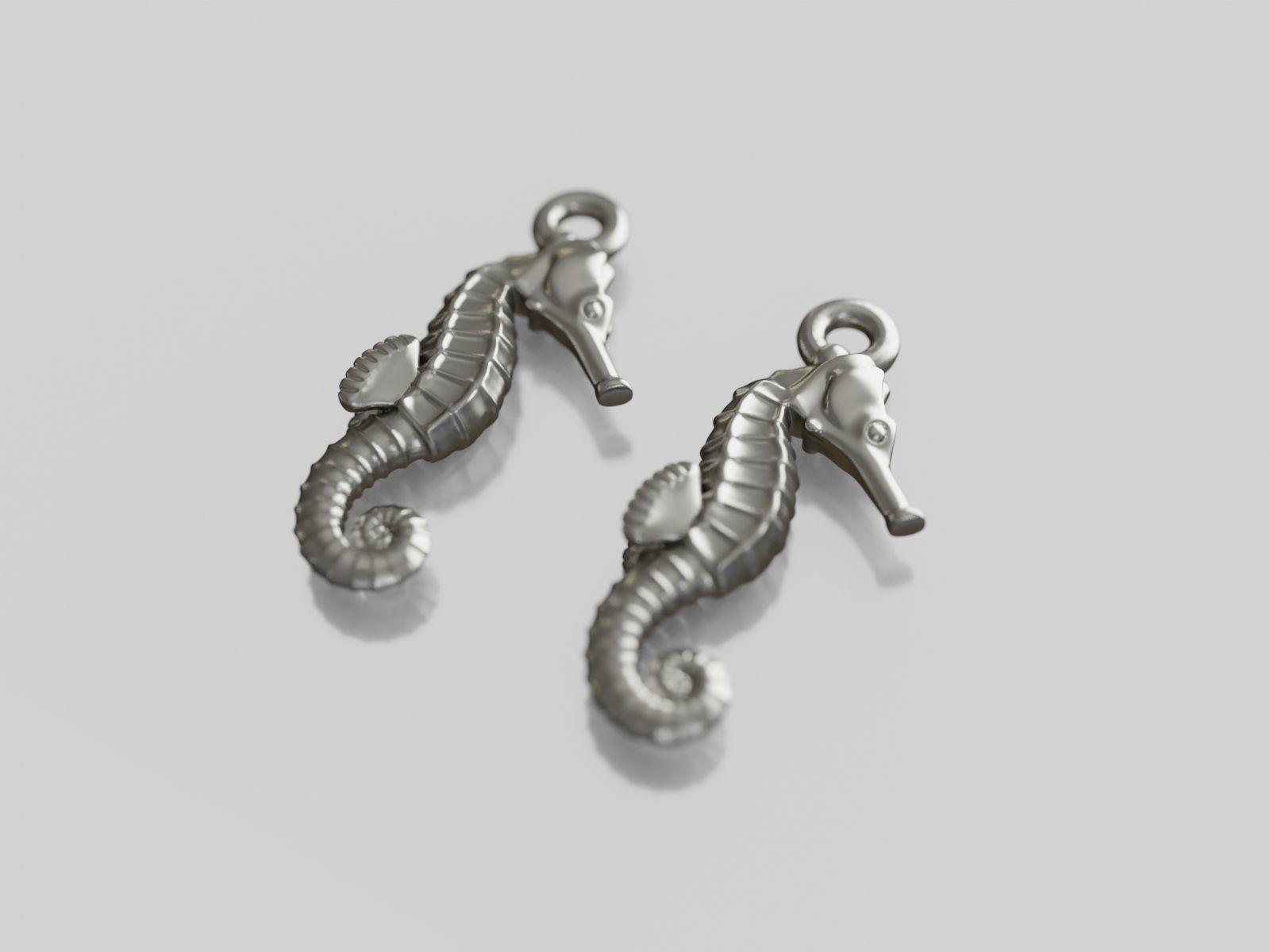 Seahorse earrings - Printer ready 3D print model_11