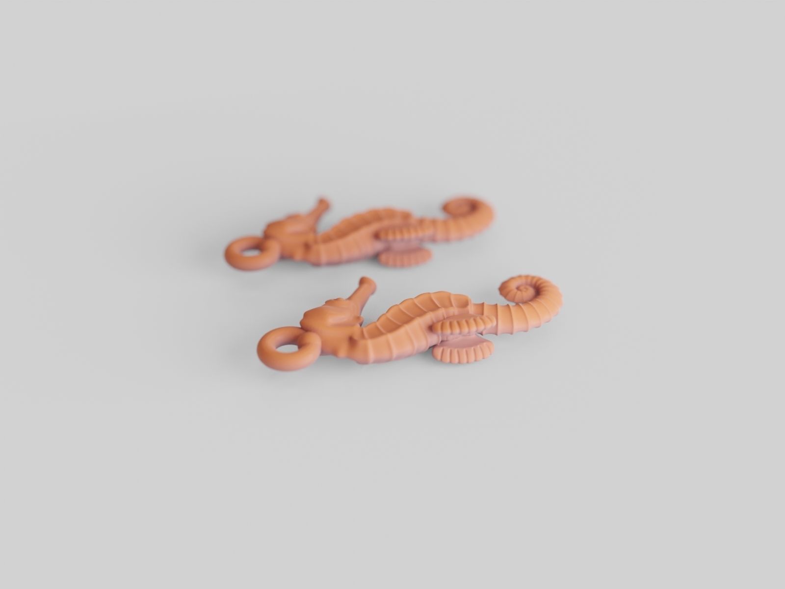 Seahorse earrings - Printer ready 3D print model_7
