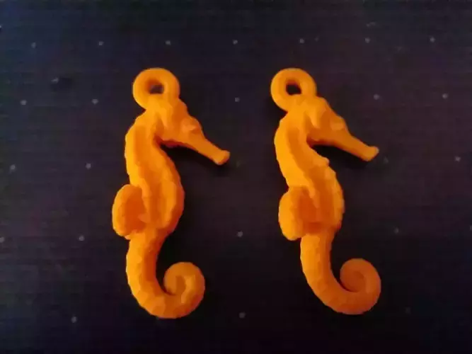 Seahorse earrings - Printer ready 3D print model