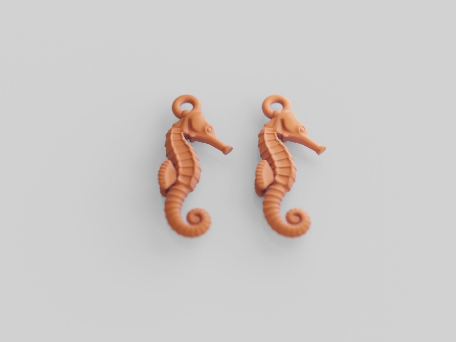 Seahorse earrings - Printer ready 3D print model_2