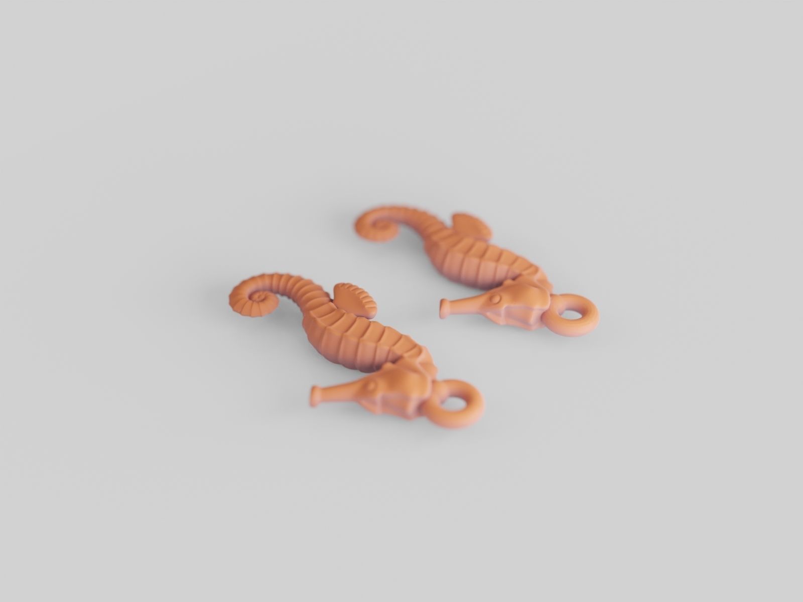 Seahorse earrings - Printer ready 3D print model_5