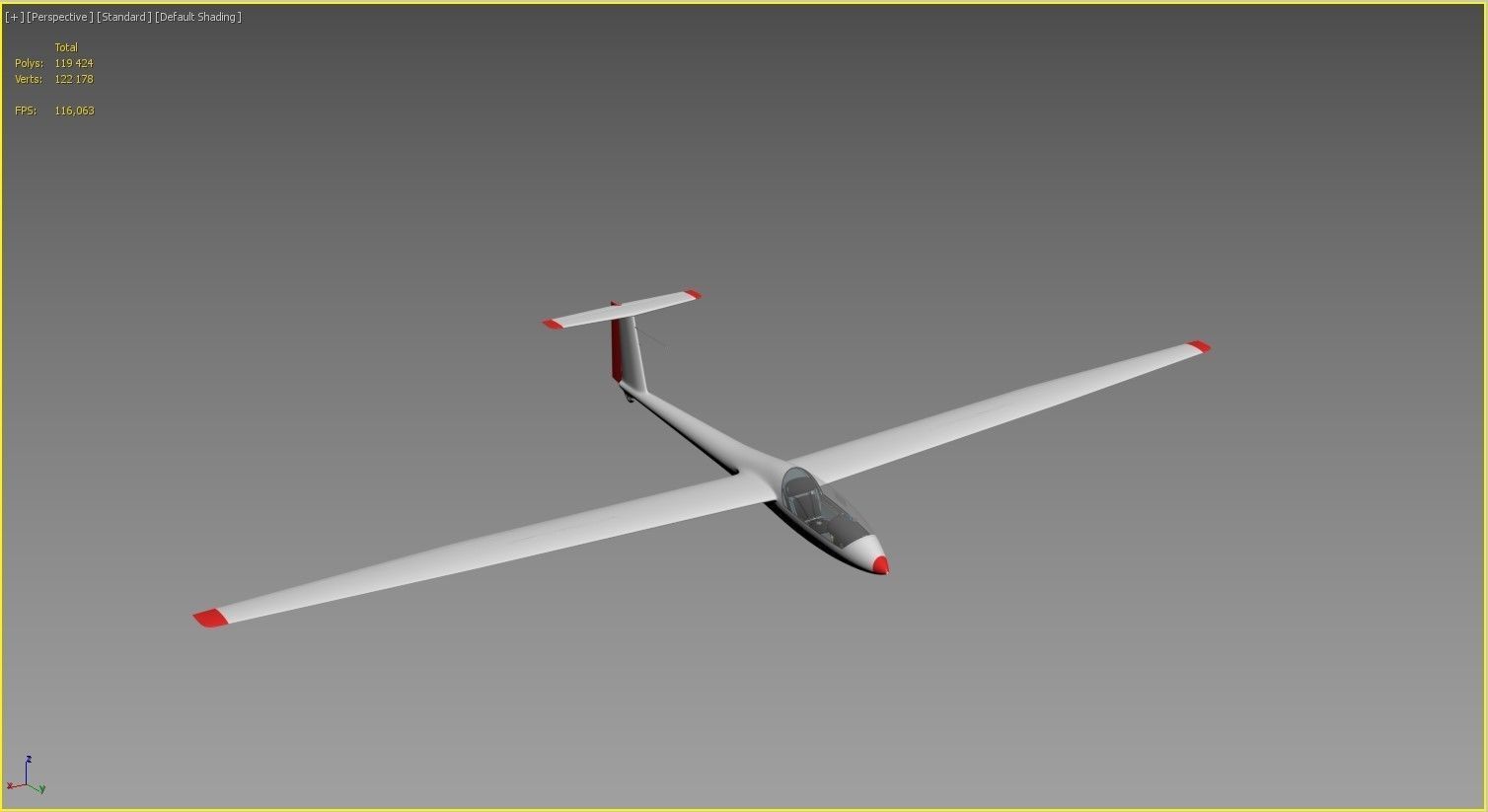 Rolladen-Schneider LS4 Glider  3D model_39