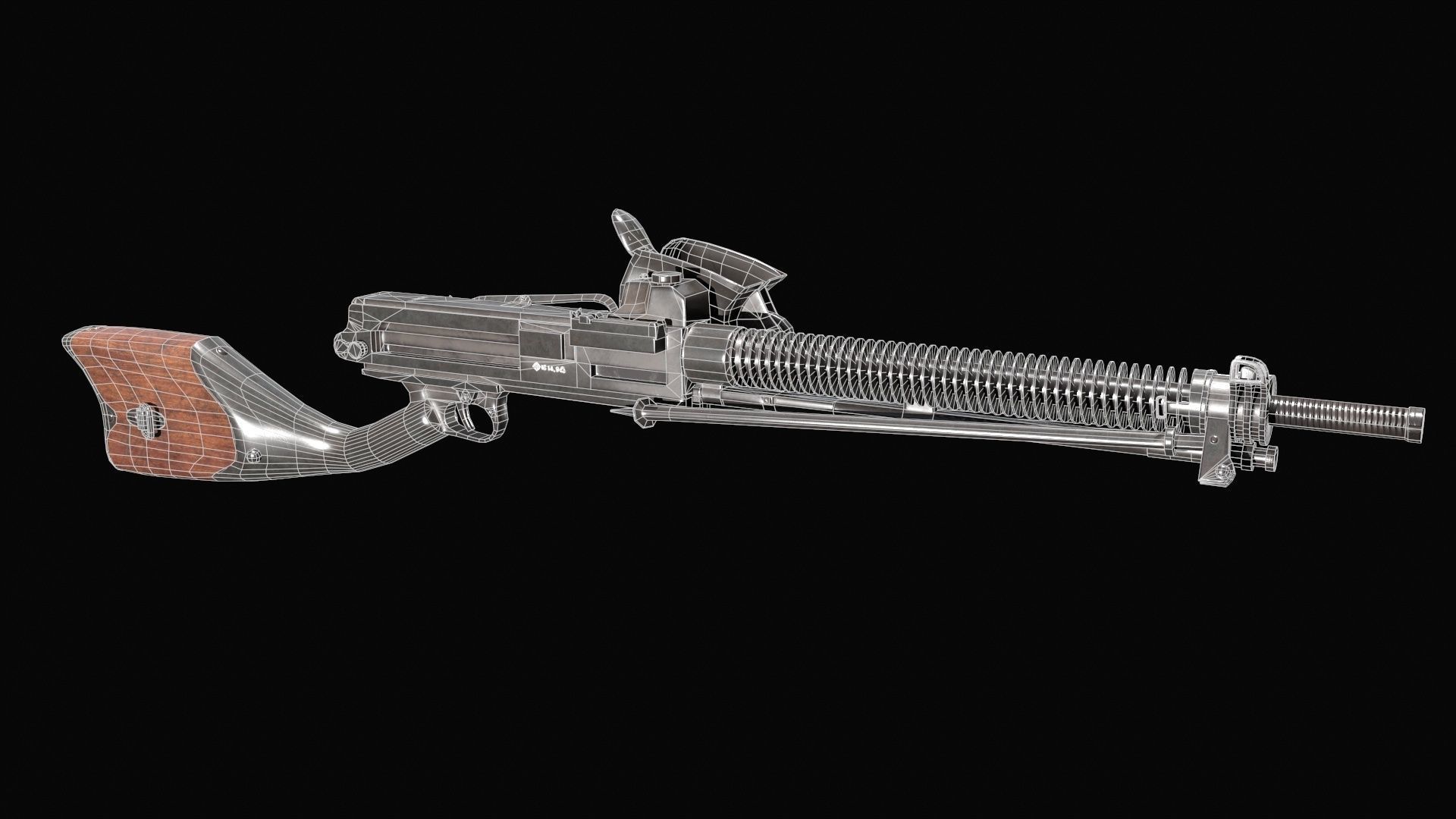 Nambu Type 11 light machine gun Low-poly 3D model_2