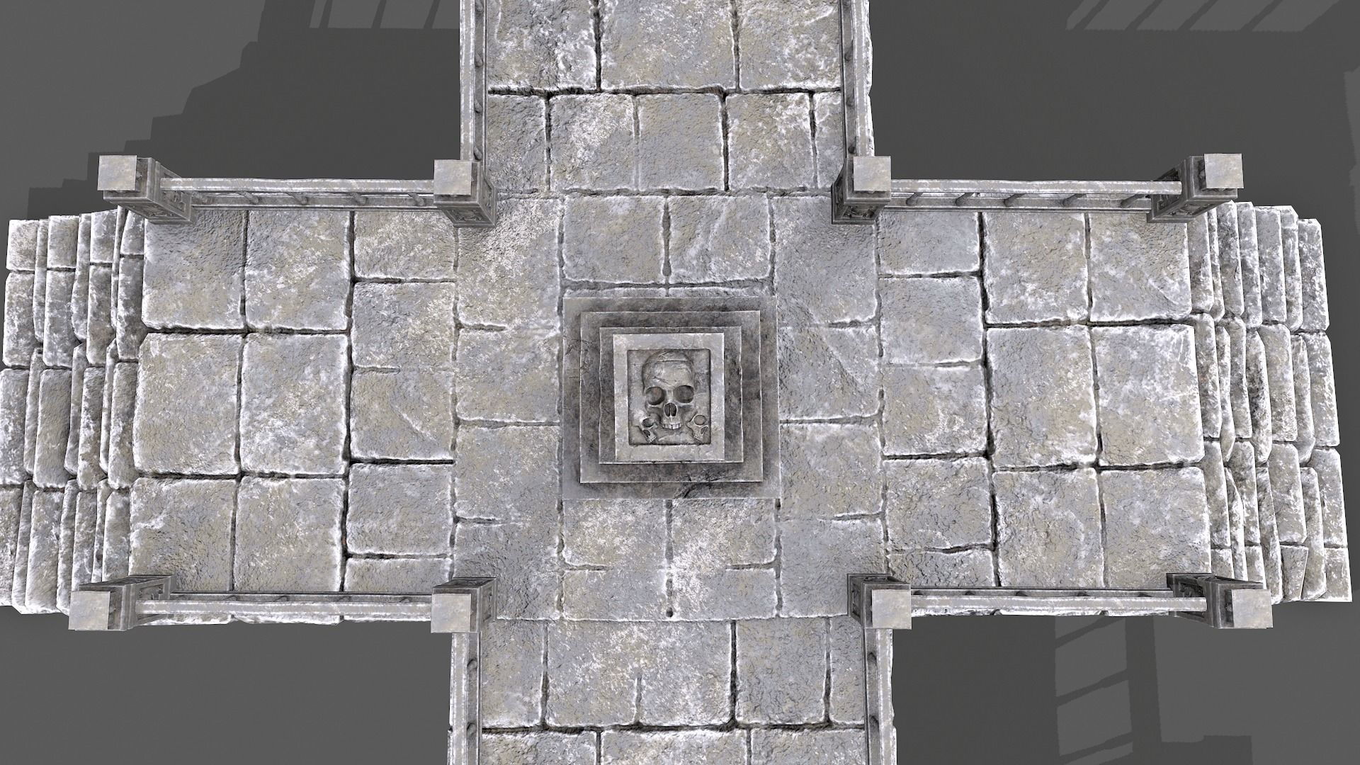 Skull Temple Set Low-poly 3D model_3