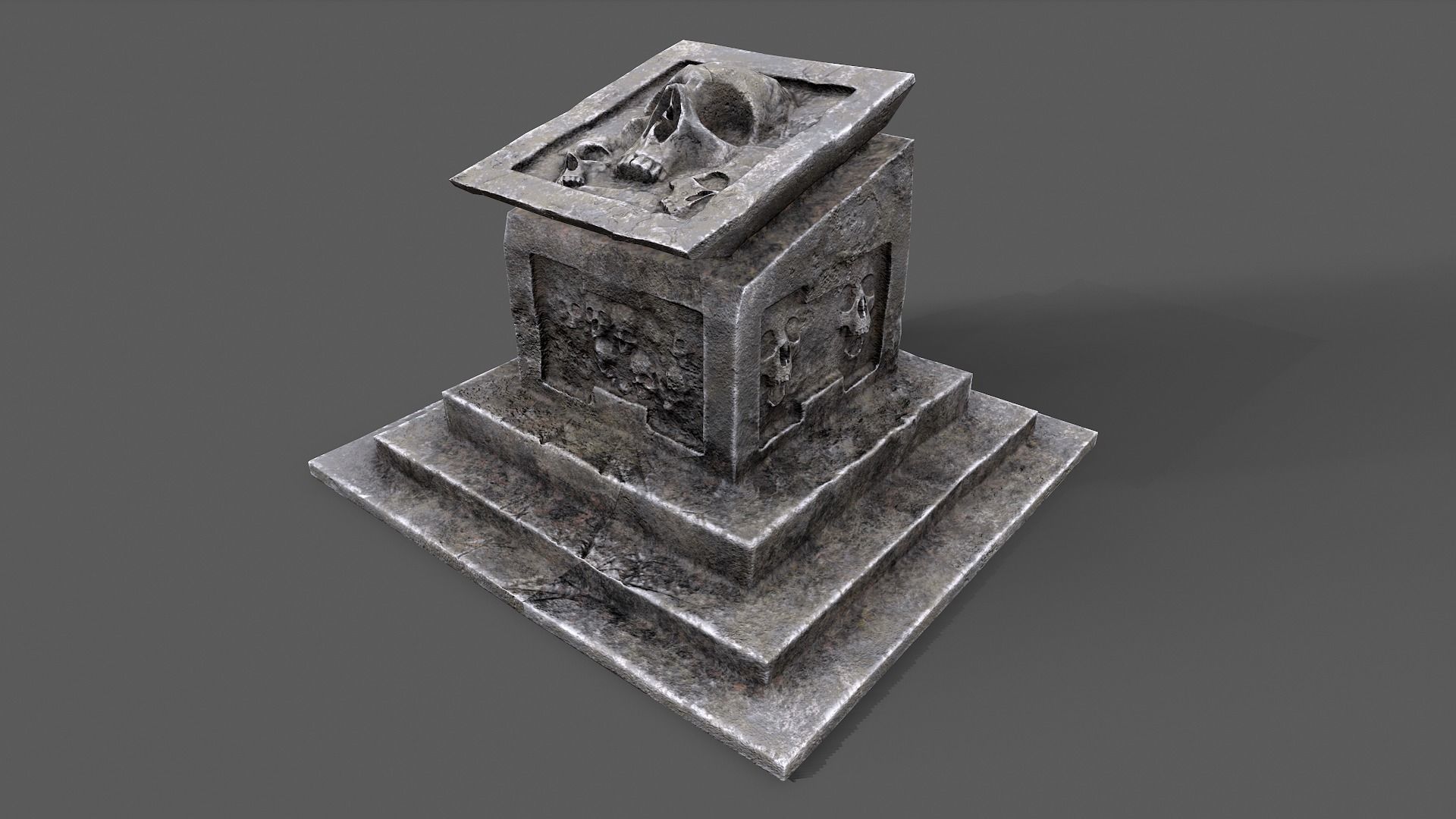 Skull Temple Set Low-poly 3D model_12