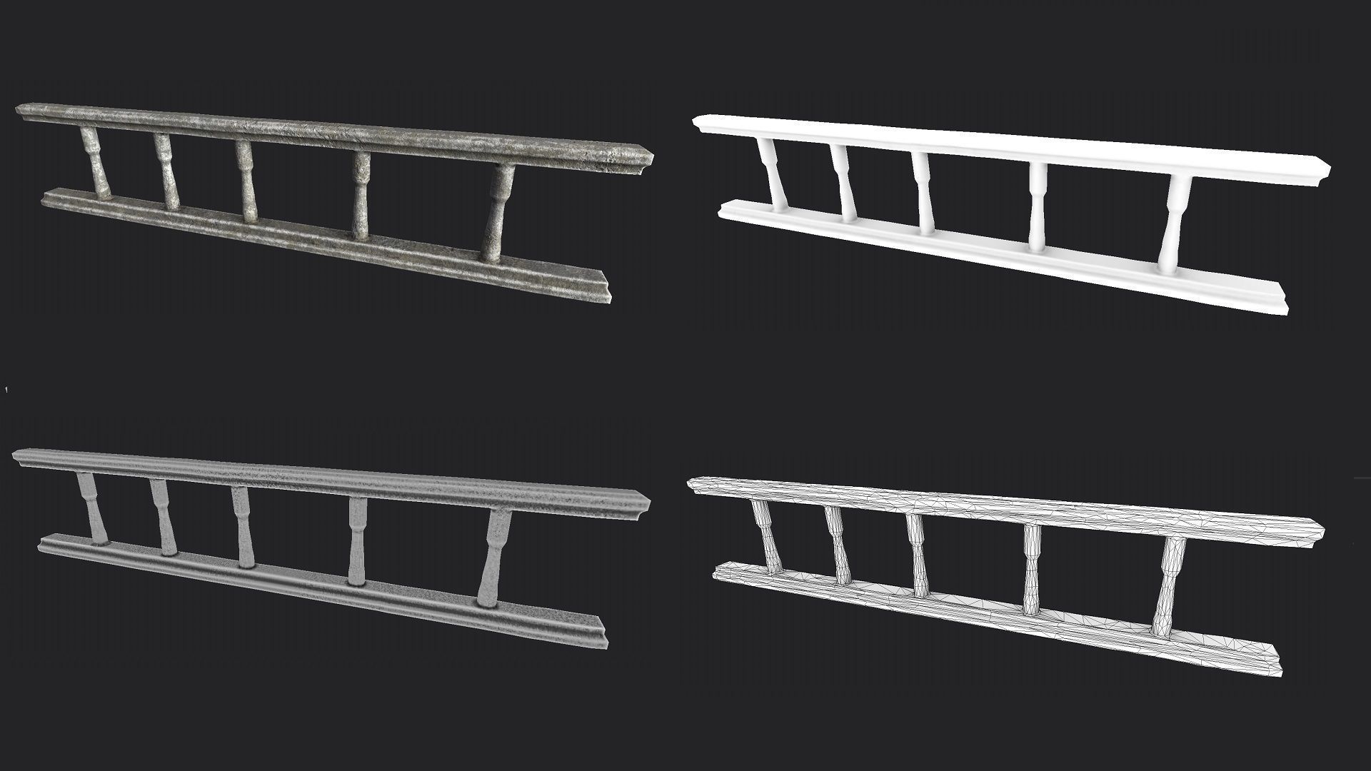 Skull Temple Set Low-poly 3D model_6