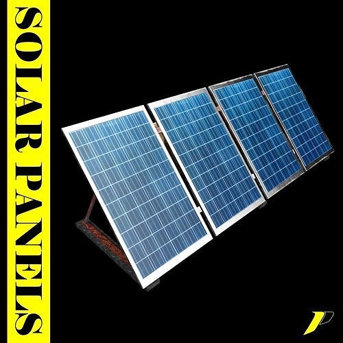 Solar panels Low-poly 3D model