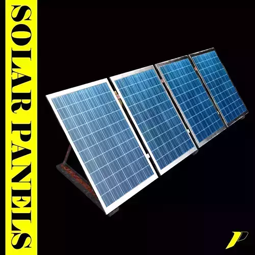 Solar panels Low-poly 3D model