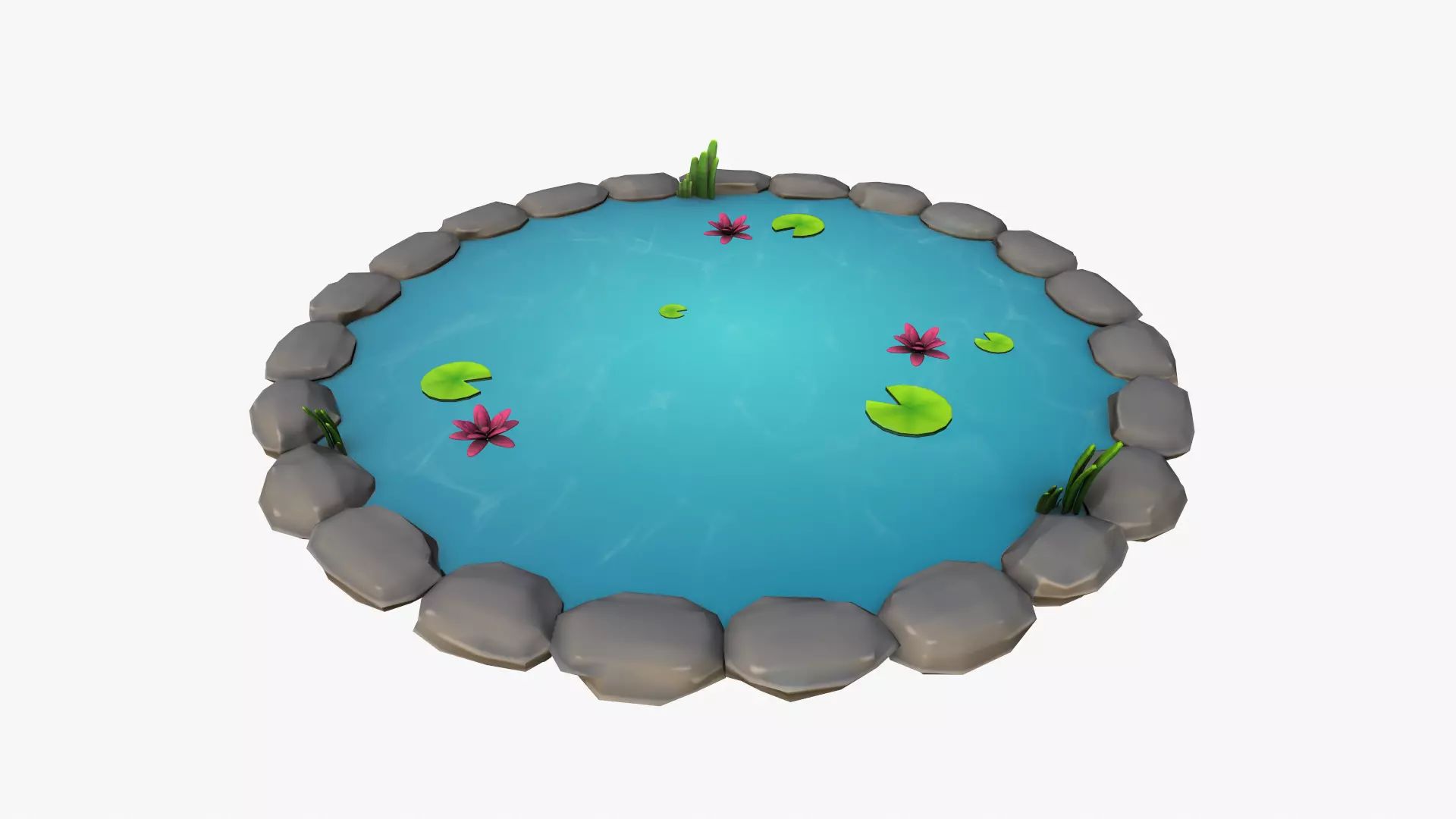 Cartoon Pond Free 3D model