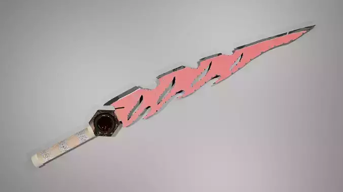 Stylized Sword Weapon with scratches and scuffs PBR 