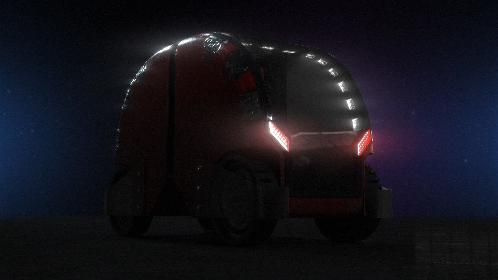 Sci fi Pillbug self-driving car 3D model_3