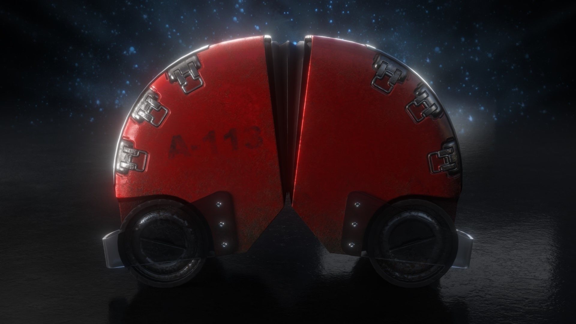 Sci fi Pillbug self-driving car 3D model_2