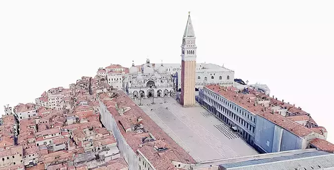 St Marks Square - Piazza San Marco Low-poly 3D model