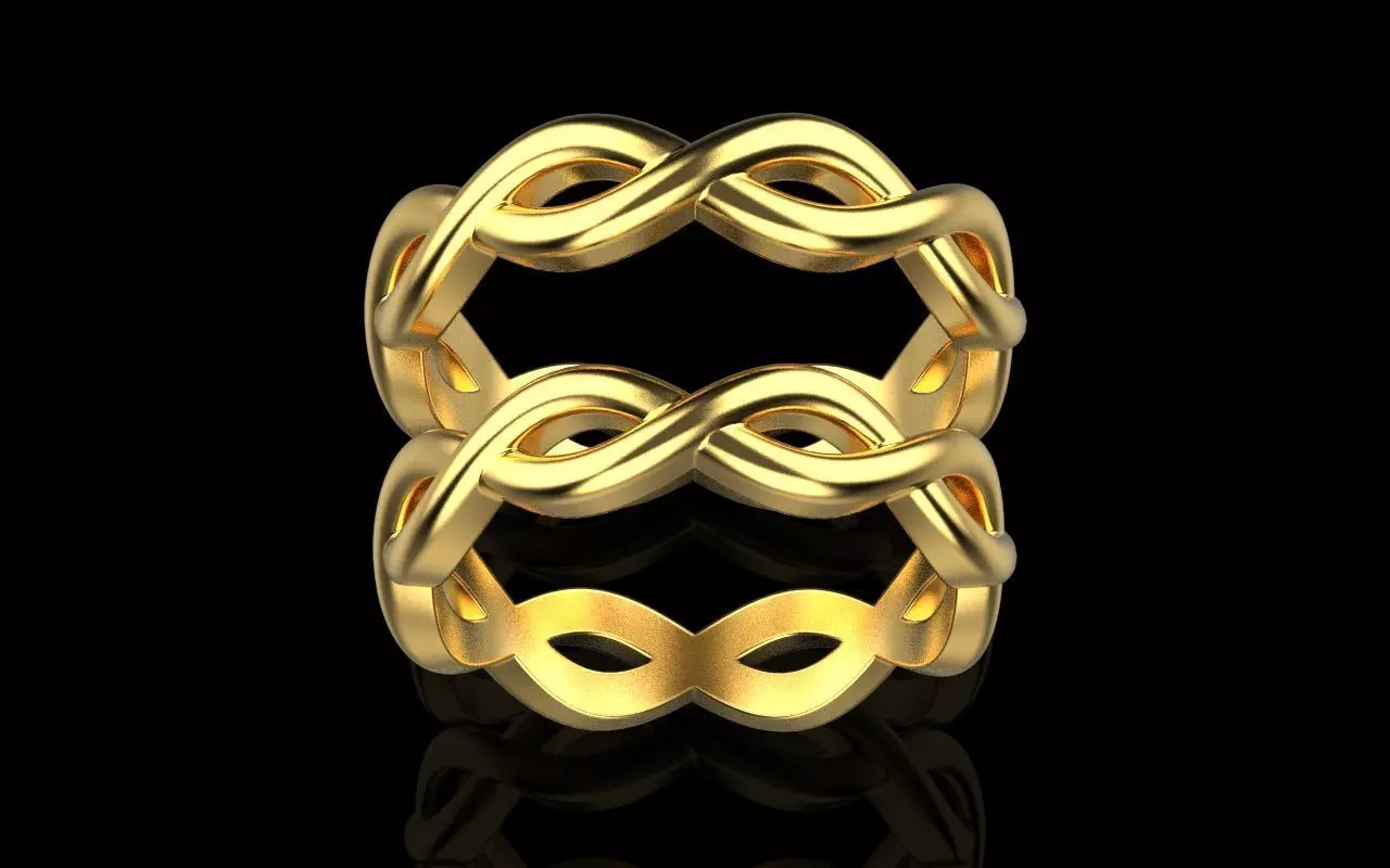 Braided band infinity rings size 17 and 18 3D print model