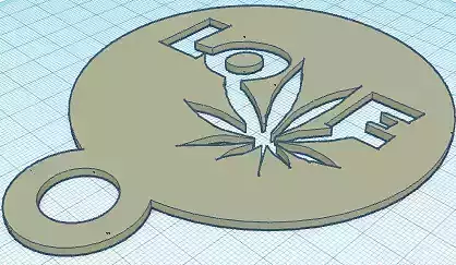 Coffee Stencil Weed 3D print model