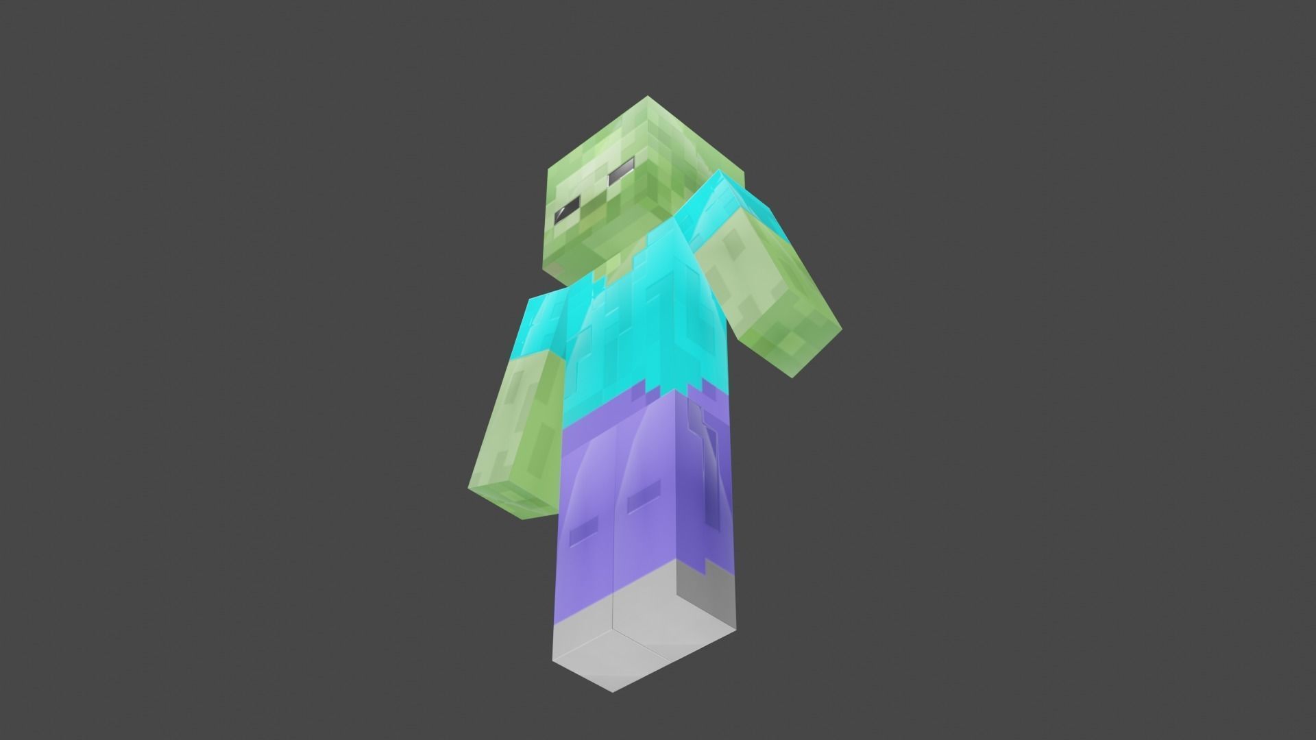 MINECRAFT ALEX - STEVE - ZOMBI RIGGED PACK Low-poly 3D model_12
