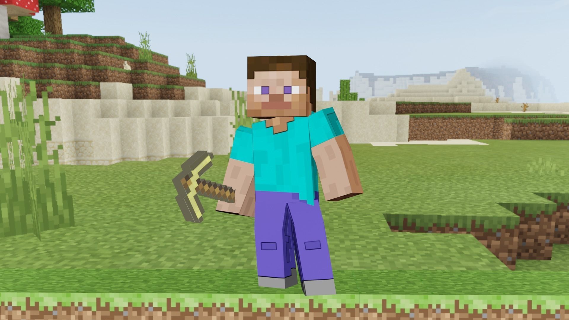 MINECRAFT ALEX - STEVE - ZOMBI RIGGED PACK Low-poly 3D model_23