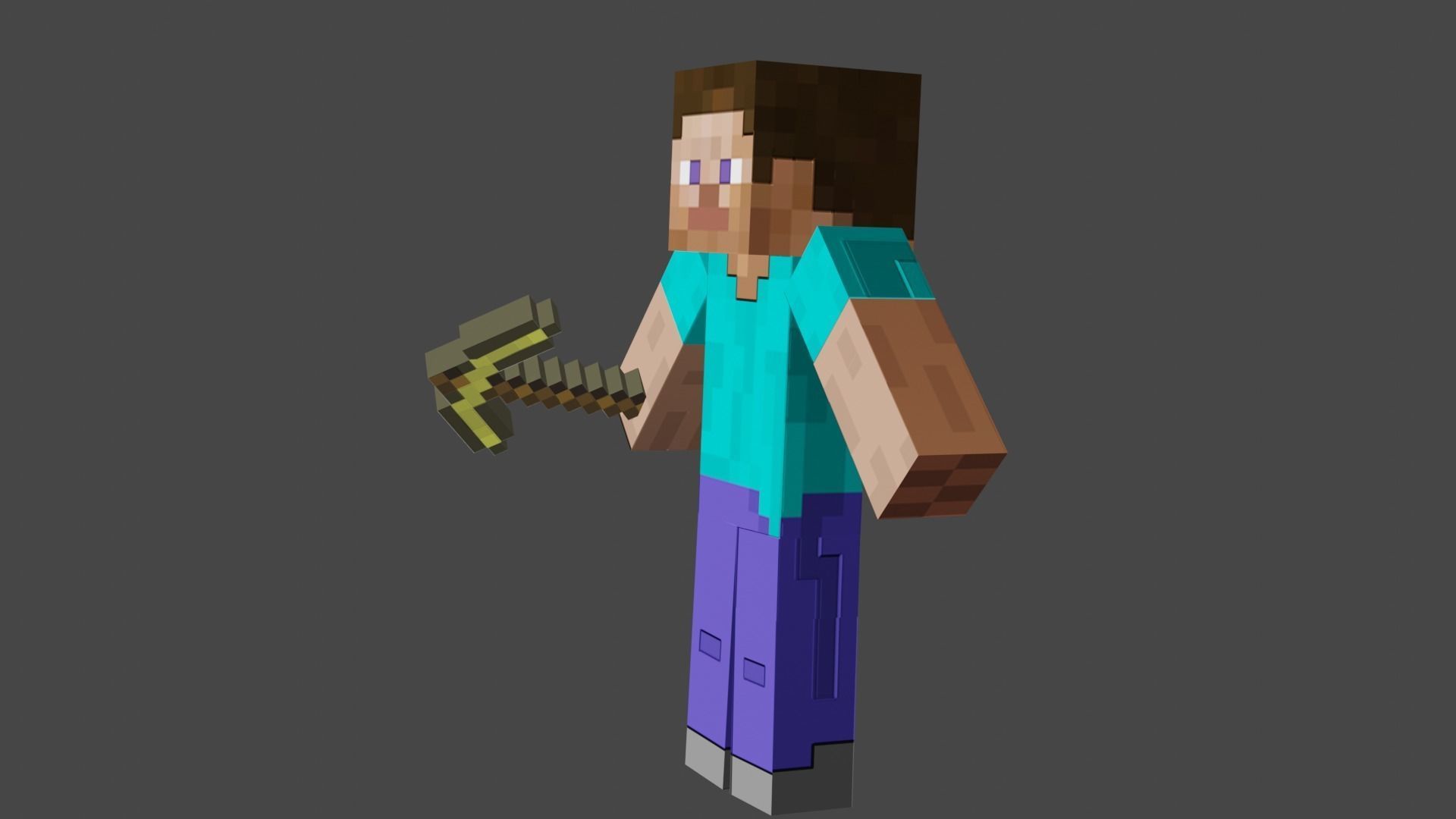 MINECRAFT ALEX - STEVE - ZOMBI RIGGED PACK Low-poly 3D model_21