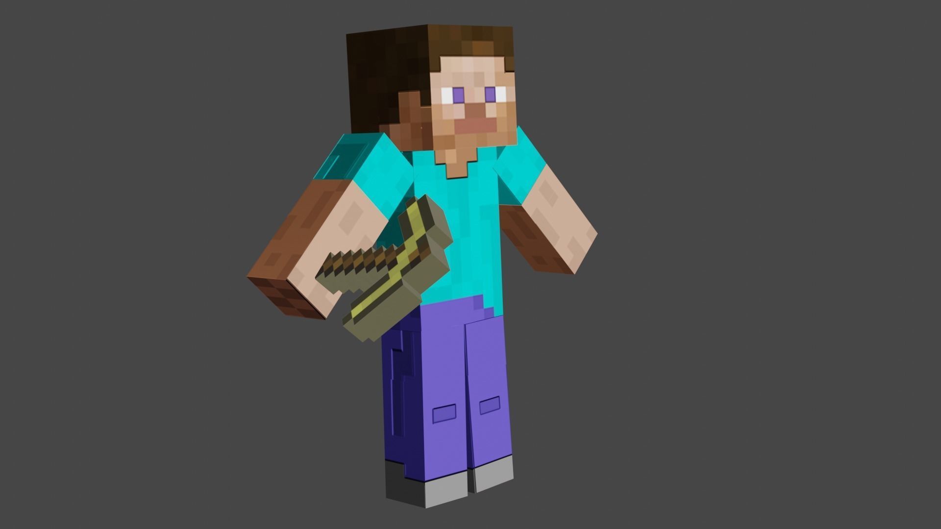 MINECRAFT ALEX - STEVE - ZOMBI RIGGED PACK Low-poly 3D model_16