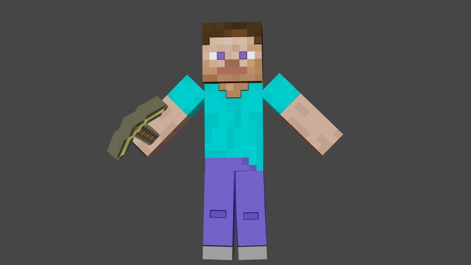 MINECRAFT ALEX - STEVE - ZOMBI RIGGED PACK Low-poly 3D model_19